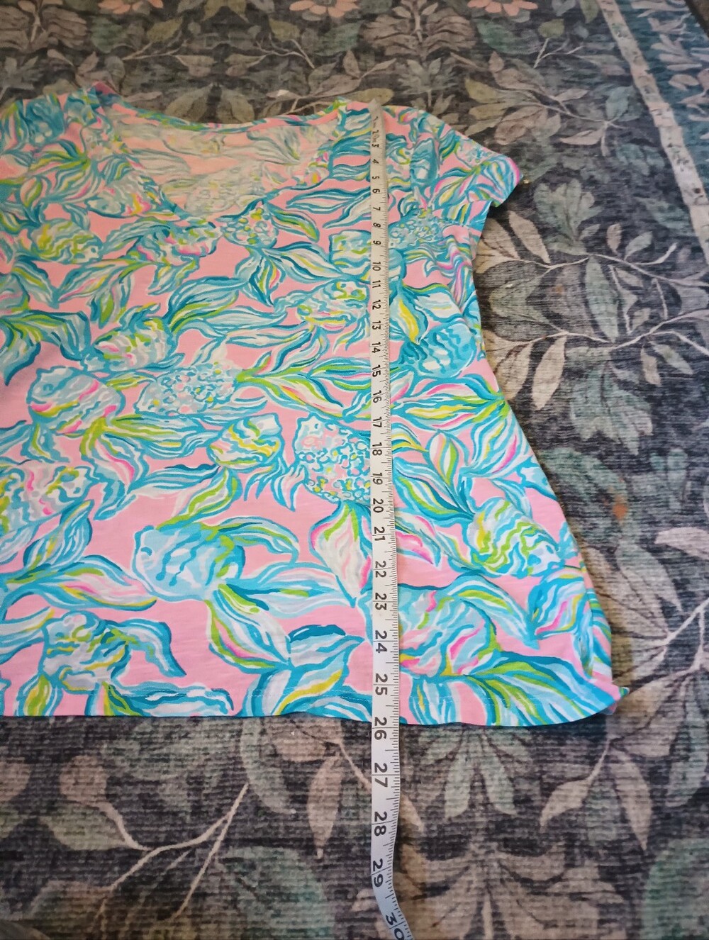 Lilly Pulitzer Womens Etta Pelican Pink Off The Scales Cotton Top Large Beachy - Picture 8 of 9